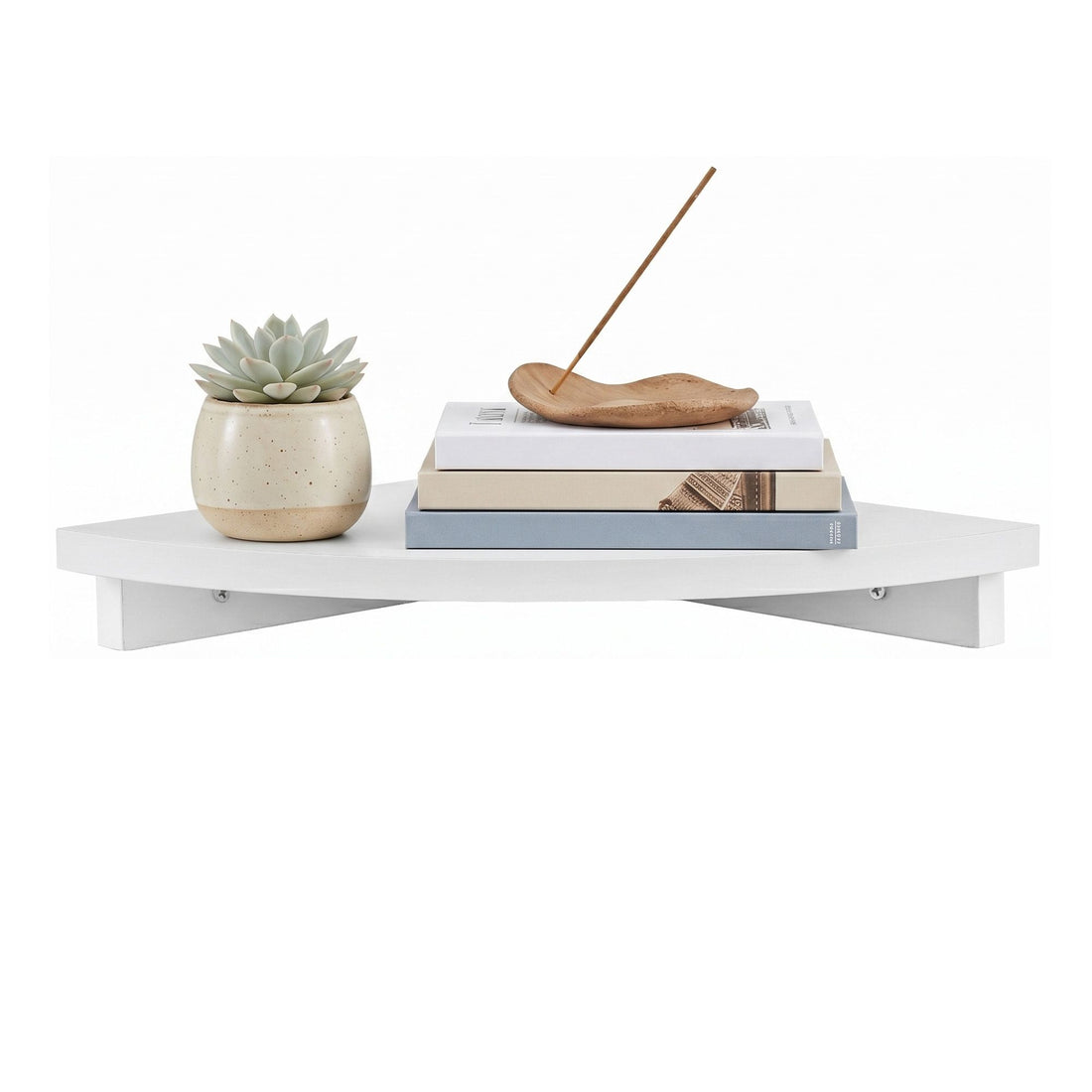Artiss Corner Floating Wall Shelf Wall Mounted Display Rack Round Edge White 1pc-Furniture > Living Room > Bookcases &amp; Shelves-PEROZ Accessories