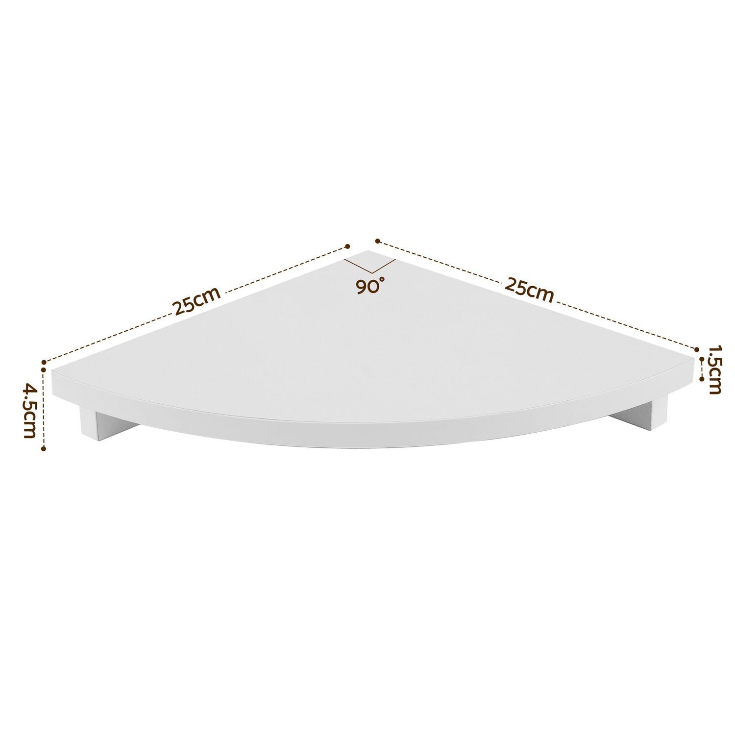 Artiss Corner Floating Wall Shelf Wall Mounted Display Rack Round Edge White 1pc