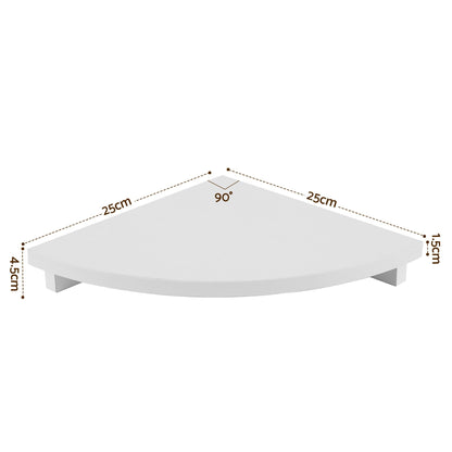 Artiss 4pc Corner Floating Wall Shelf Wall Mounted Display Rack Round Edge White