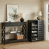 Artiss Shoe Rack Cabinet & Console Table Set Storage Shelf Black-Furniture > Living Room > Shoe Storage-PEROZ Accessories
