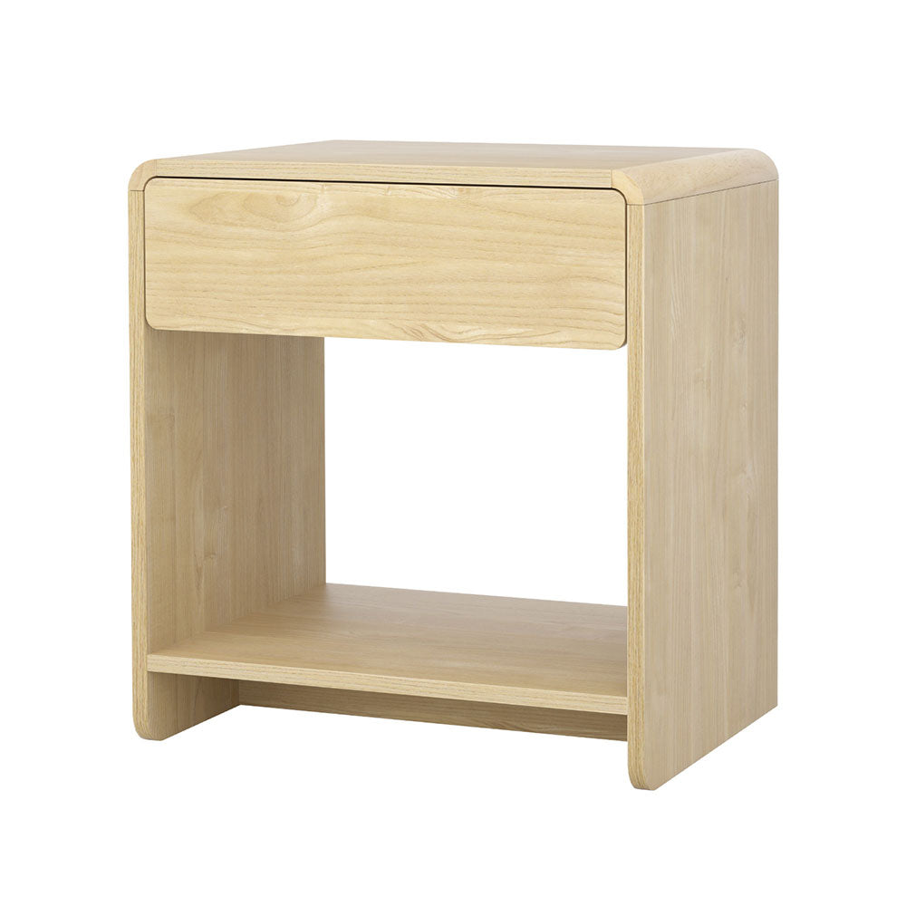 Artiss Bedside Table Drawer Open Shelf Pine-Furniture &gt; Bedroom-PEROZ Accessories