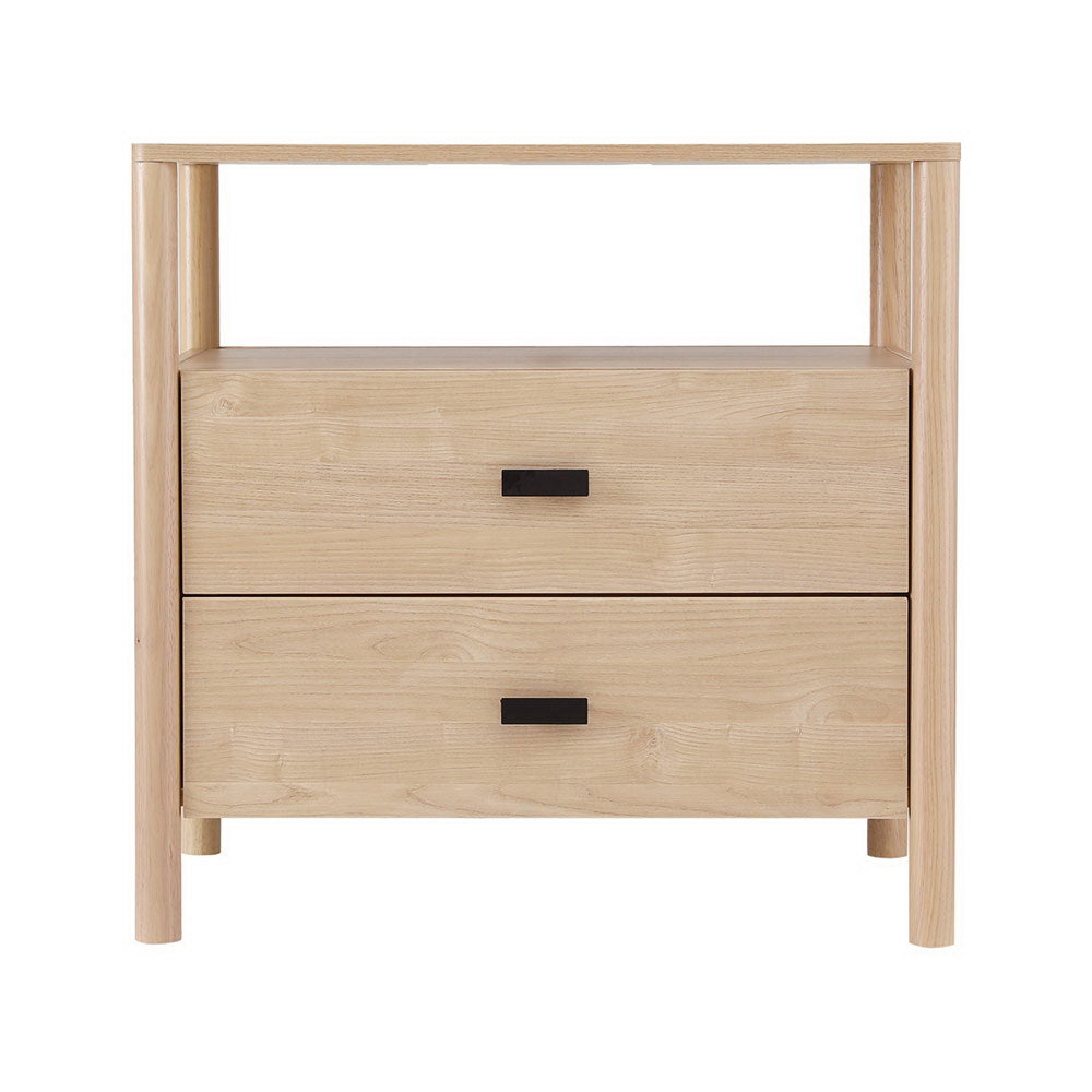 Artiss Bedside Table Nightstand 2 Drawers - Pine-Furniture &gt; Bedroom &gt; Bedside Tables-PEROZ Accessories
