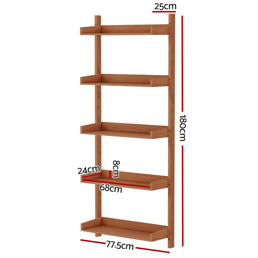 Artiss Bookshelf Floating Shelf CAPIZ Oak-Furniture &gt; Office-PEROZ Accessories