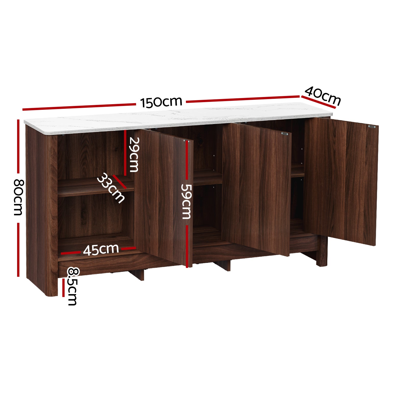 Artiss Buffet Sideboard Cabinet Marble Style Tabletop-Furniture &gt; Living Room-PEROZ Accessories