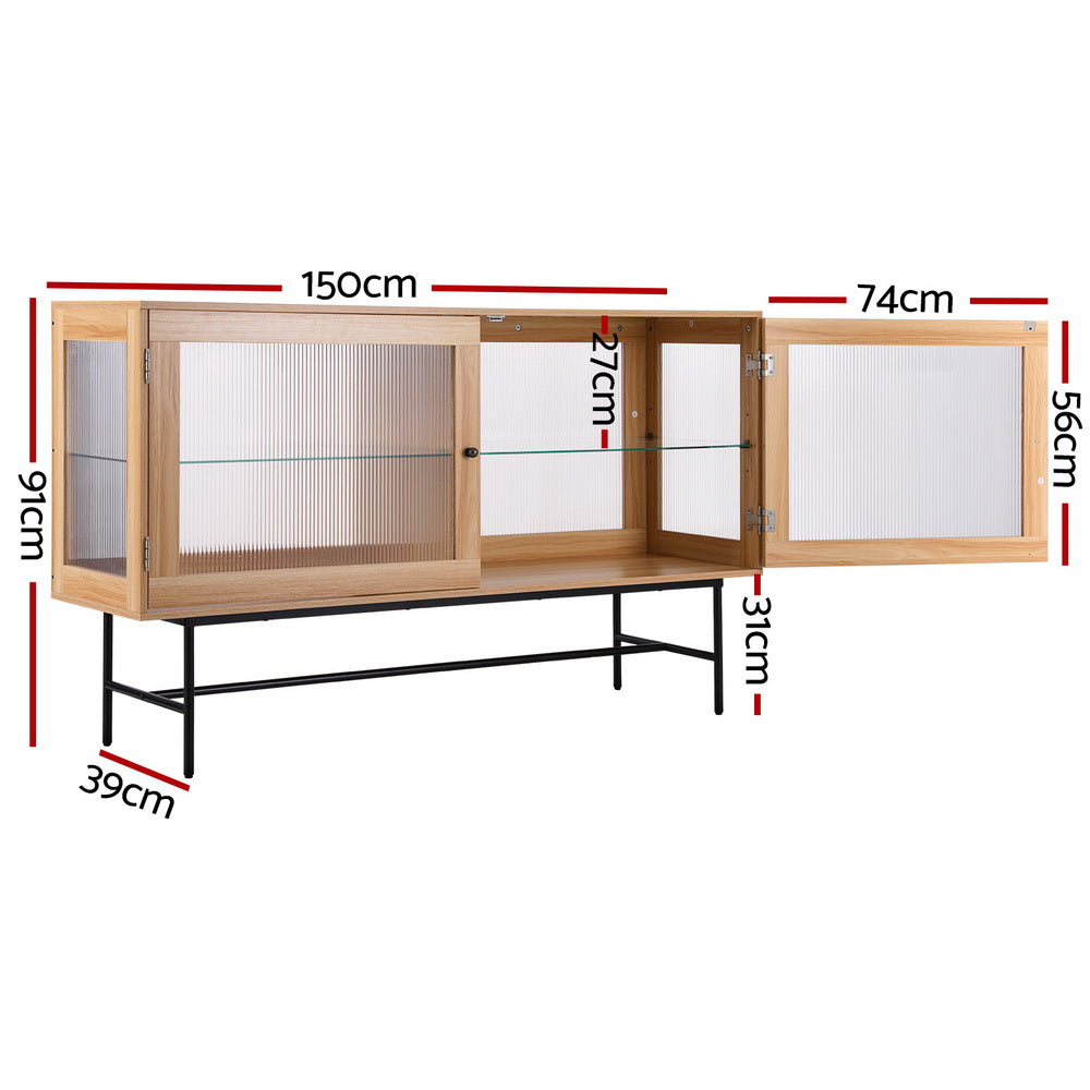 Artiss Buffet Sideboard Double Doors - Oak-Furniture &gt; Living Room-PEROZ Accessories