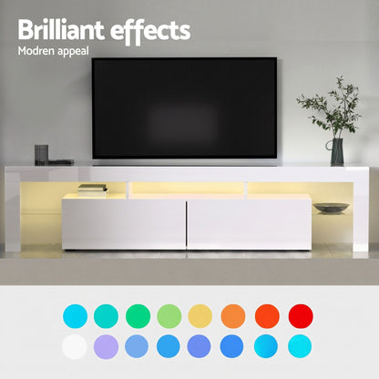 Artiss LED TV Unit &amp; Coffee Table Set Storage Cabinet White