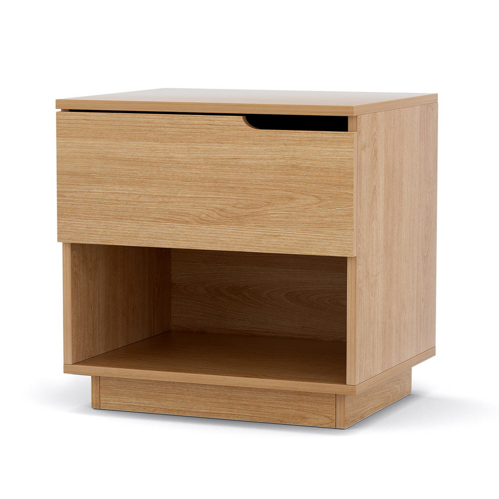 Artiss Bedside Table 1 Drawer 1 Shelf Nightstand Pine-Furniture &gt; Bedroom &gt; Bedside Tables-PEROZ Accessories