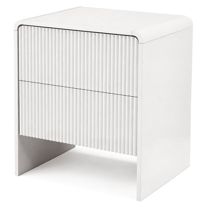 Artiss Bedside Table 2 Drawers - Beige-Furniture > Bedroom > Bedside Tables-PEROZ Accessories