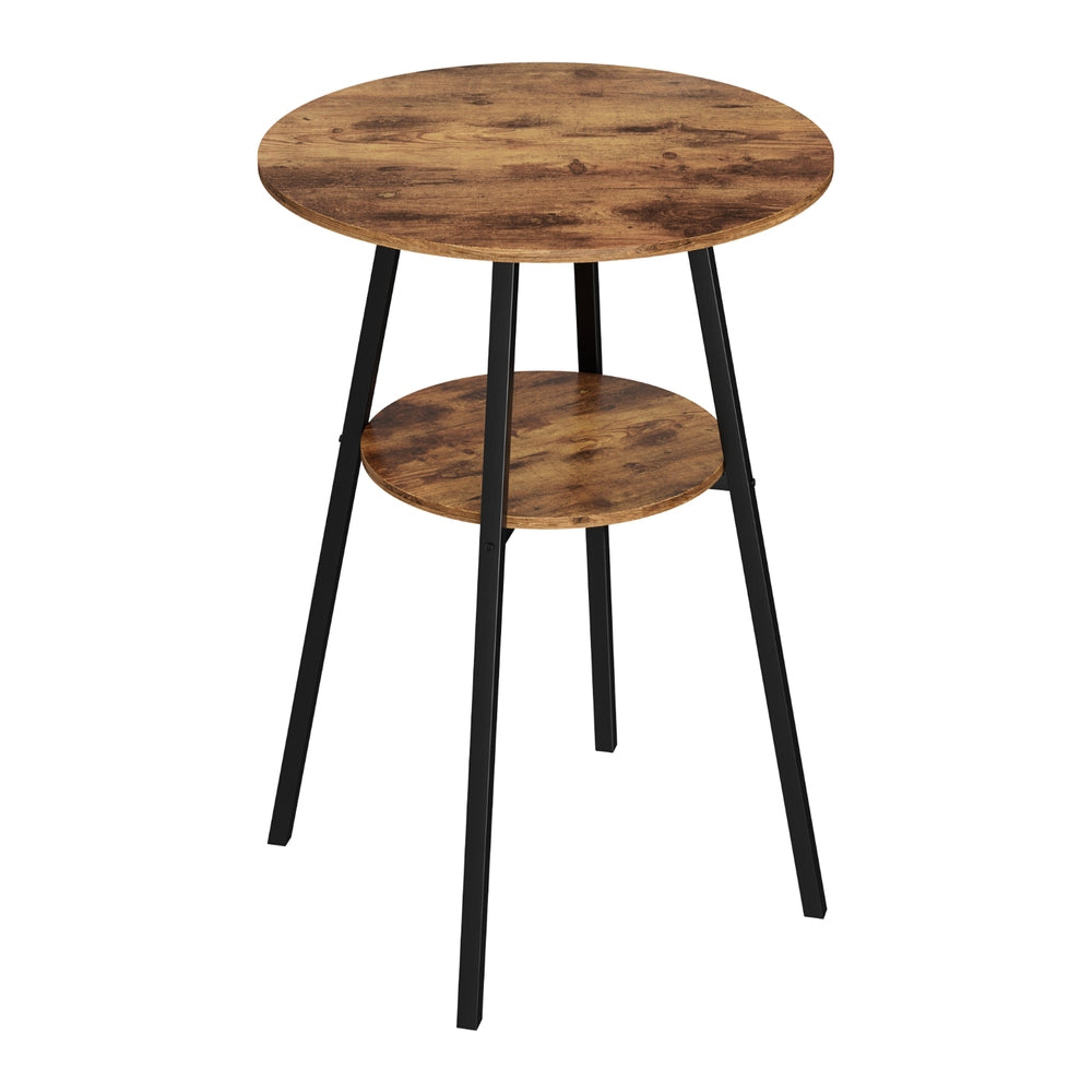 Artiss Industrial Bar Table with 2-Tier Organizer Weather-Resistant MDF Top Steel Frame-Furniture &gt; Bar Stools &amp; Chairs &gt; Table &amp; Bar Stools-PEROZ Accessories