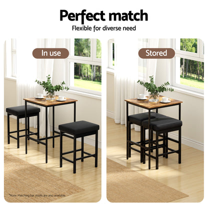 Artiss Bar Table Counter Kitchen Dining Desk Pub 60x92cm Vintage Metal Walnut-Furniture &gt; Living Room &gt; Coffee Tables-PEROZ Accessories