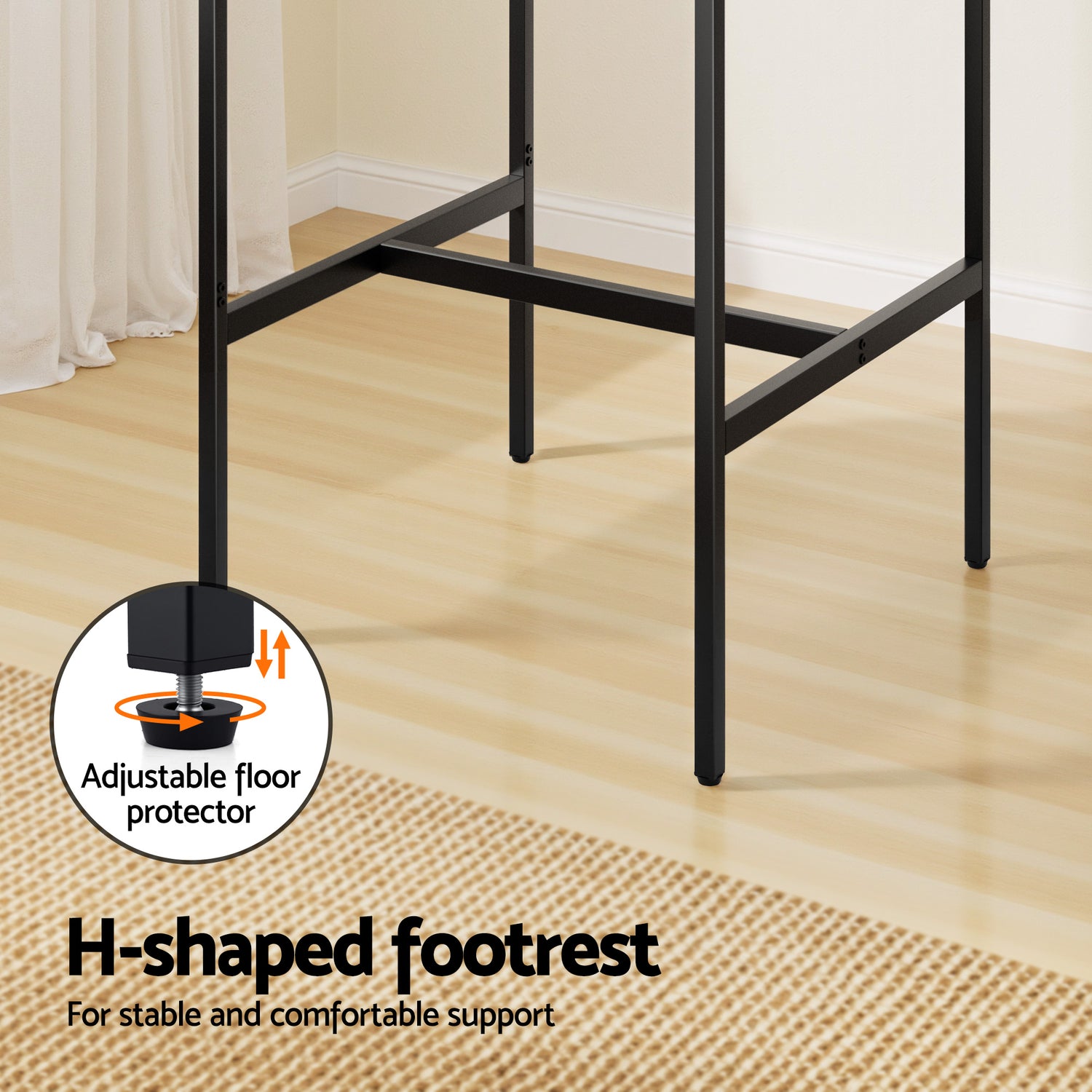 Artiss Bar Table Counter Kitchen Dining Desk Pub 60x92cm Vintage Metal Walnut-Furniture &gt; Living Room &gt; Coffee Tables-PEROZ Accessories