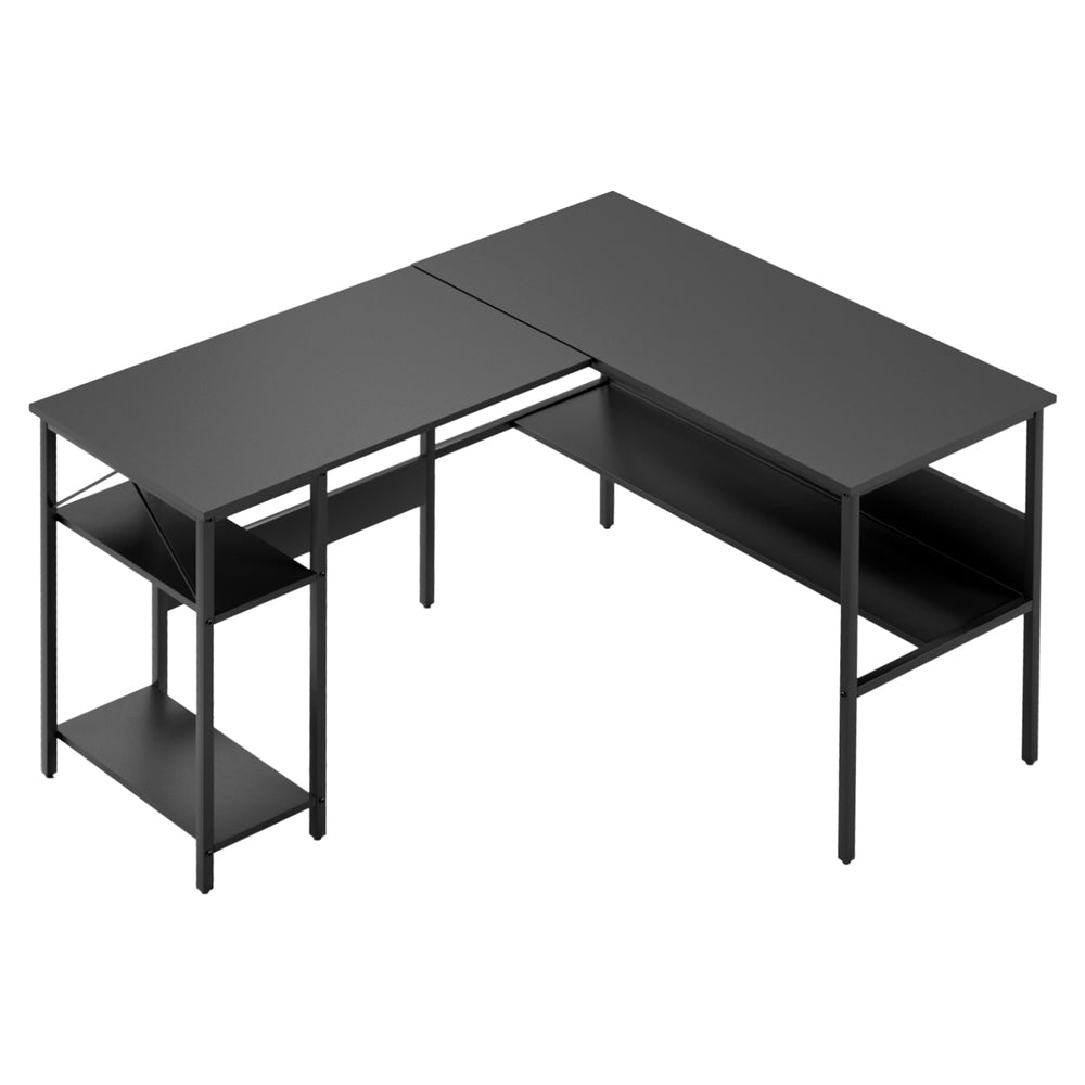 Artiss Computer Desk L shape Home Office Study Table Desks Open Shelf Black-Furniture &gt; Office &gt; Desks-PEROZ Accessories