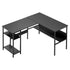 Artiss Computer Desk L shape Home Office Study Table Desks Open Shelf Black-Furniture > Office > Desks-PEROZ Accessories
