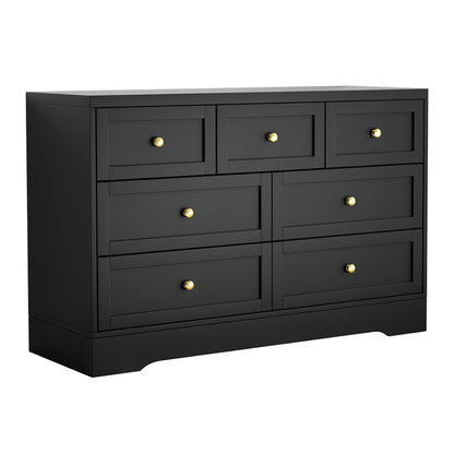 Artiss 7 Chest of Drawers Dresser Table Black-Furniture &gt; Bedroom &gt; Dressers-PEROZ Accessories