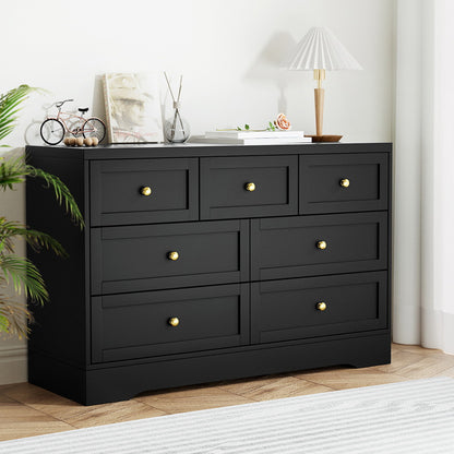 Artiss 7 Chest of Drawers Dresser Table Black-Furniture &gt; Bedroom &gt; Dressers-PEROZ Accessories