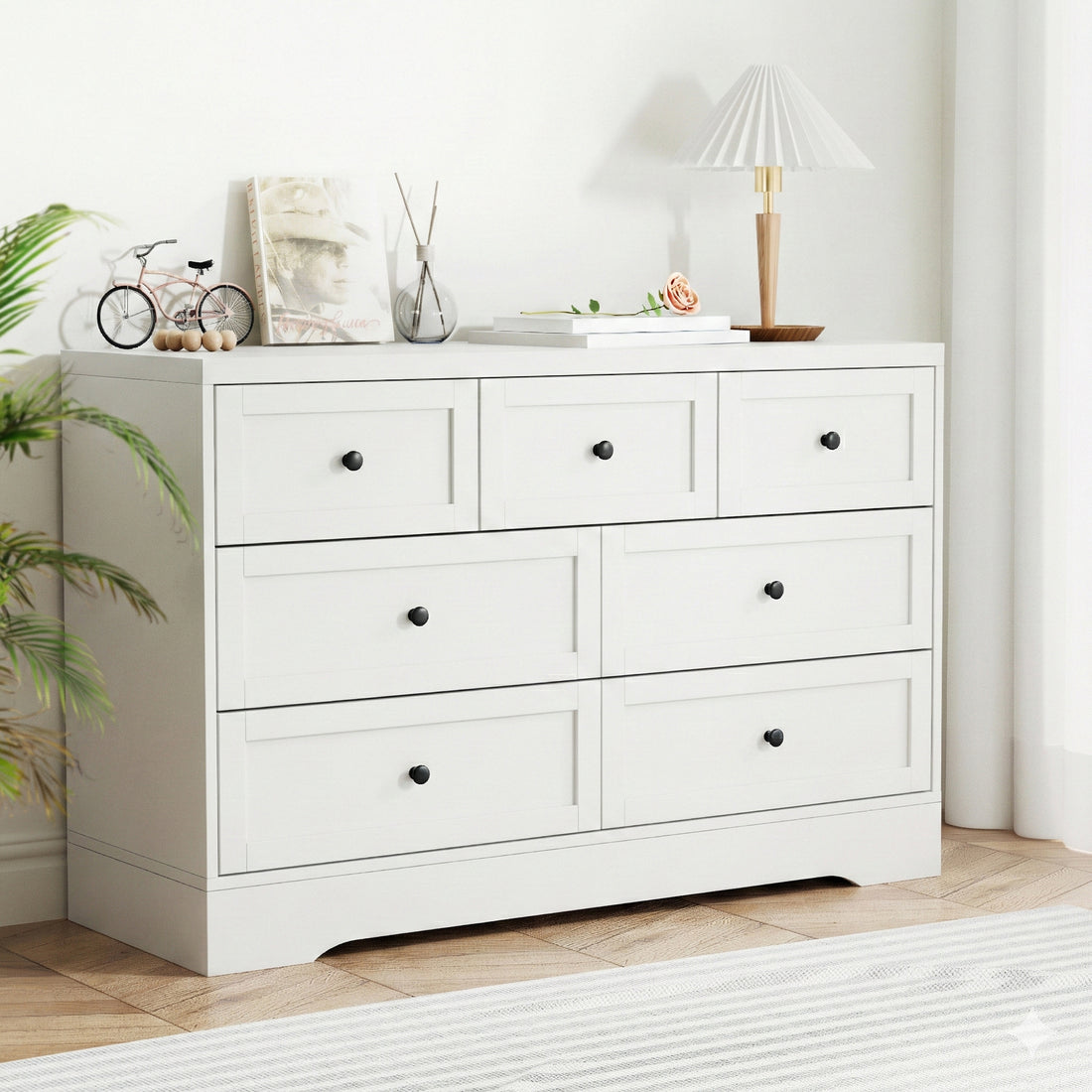 Artiss 7 Chest of Drawers Dresser Table White-Furniture > Bedroom > Dressers-PEROZ Accessories
