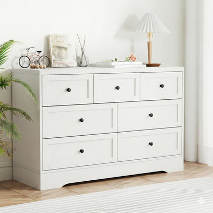 Artiss 7 Chest of Drawers Dresser Table White-Furniture > Bedroom > Dressers-PEROZ Accessories