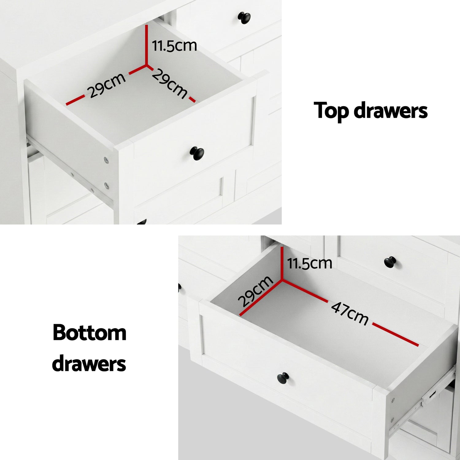 Artiss 7 Chest of Drawers Dresser Table White-Furniture > Bedroom > Dressers-PEROZ Accessories