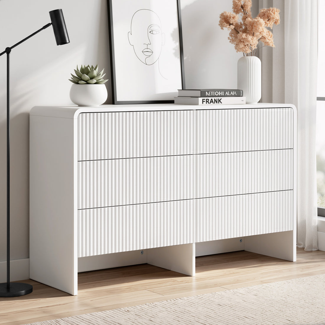 Artiss 6 Chest of Drawers Dresser Cabinet White-Furniture > Bedroom > Dressers-PEROZ Accessories