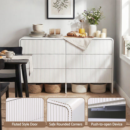 Artiss 6 Chest of Drawers Dresser Cabinet White-Furniture > Bedroom > Dressers-PEROZ Accessories