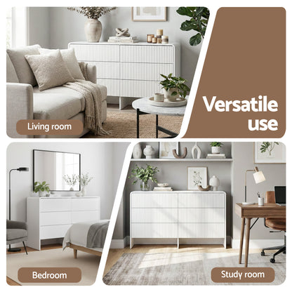 Artiss 6 Chest of Drawers Dresser Cabinet White-Furniture > Bedroom > Dressers-PEROZ Accessories
