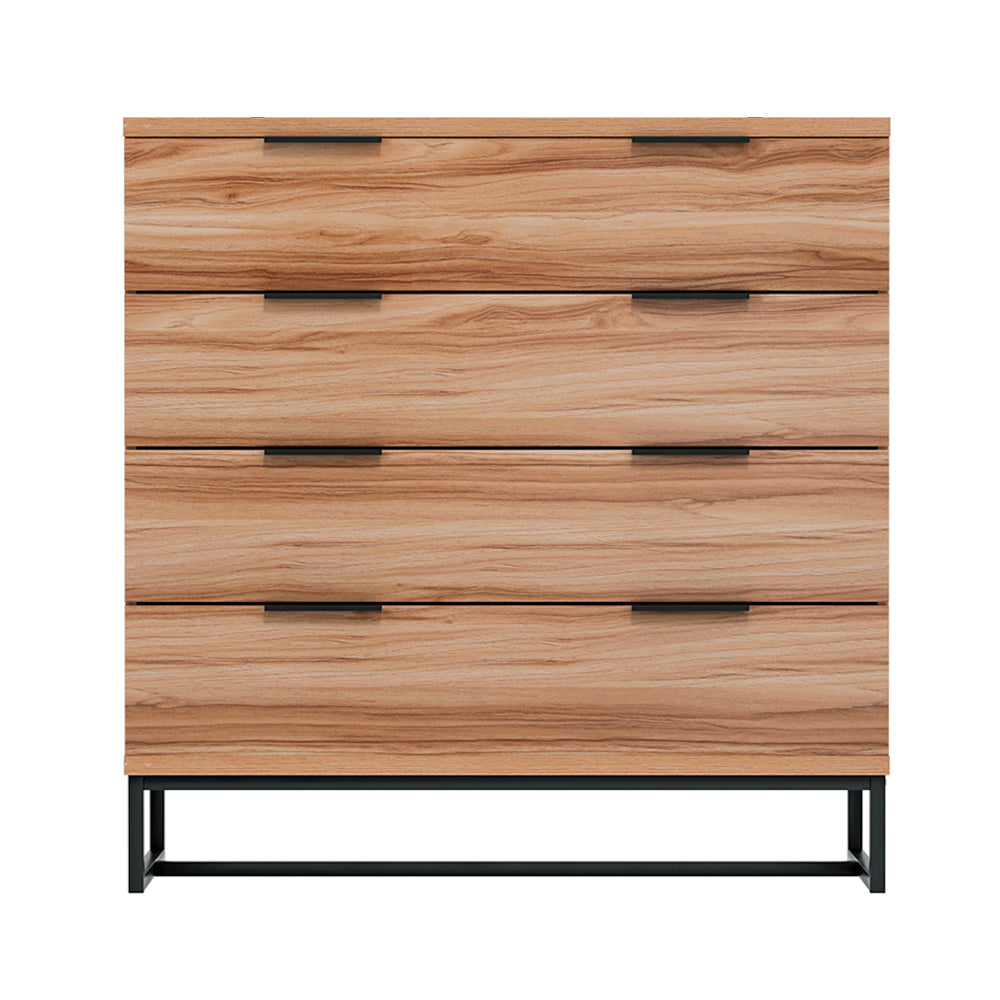 Artiss 4 Chest of Drawers Cabinet Dresser Table Tallboy Storage Bedroom Rust Oak-Furniture &gt; Bedroom-PEROZ Accessories