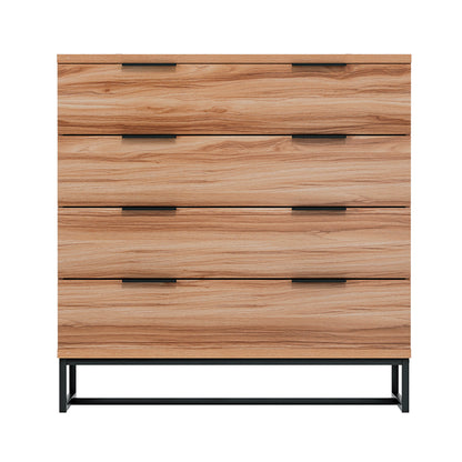 Artiss 4 Chest of Drawers Cabinet Dresser Table Tallboy Storage Bedroom Rust Oak-Furniture &gt; Bedroom-PEROZ Accessories