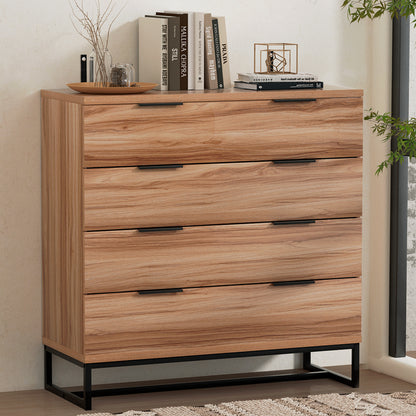 Artiss 4 Chest of Drawers Cabinet Dresser Table Tallboy Storage Bedroom Rust Oak-Furniture &gt; Bedroom-PEROZ Accessories