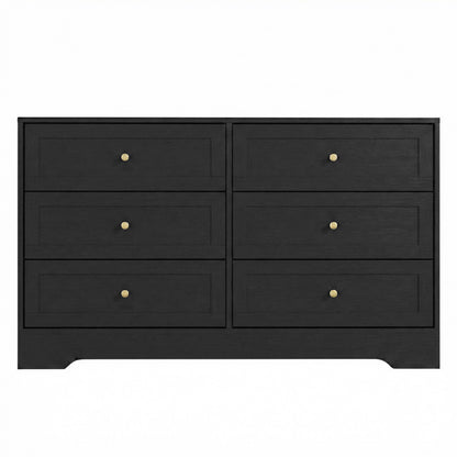 Artiss 6 Chest of Drawers Tallboy Cabinet - LEIF Black-Furniture > Bedroom > Dressers-PEROZ Accessories