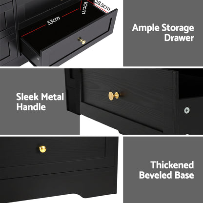 Artiss 6 Chest of Drawers Tallboy Cabinet - LEIF Black-Furniture > Bedroom > Dressers-PEROZ Accessories
