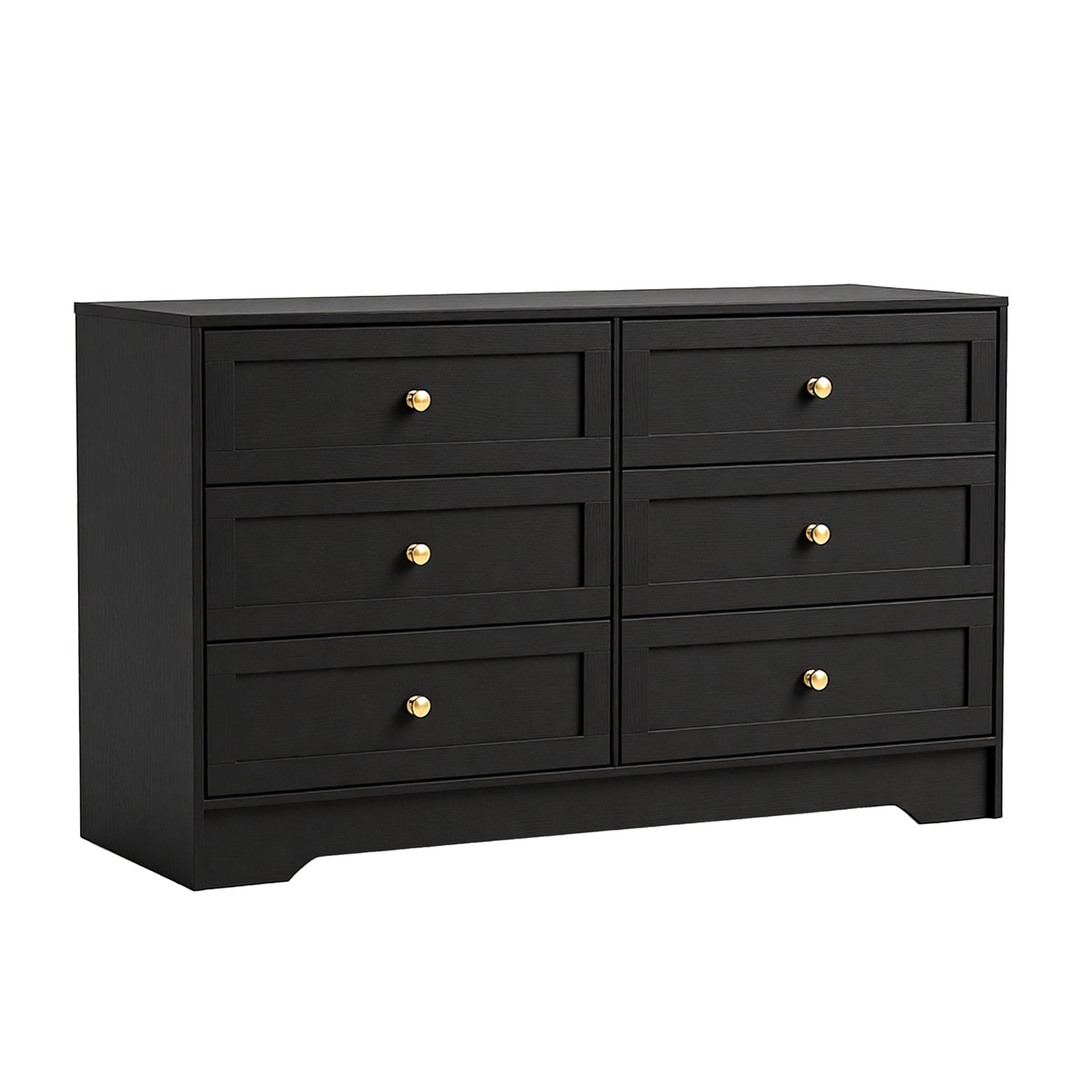 Artiss 6 Chest of Drawers Tallboy Cabinet - LEIF Black-Furniture > Bedroom > Dressers-PEROZ Accessories