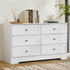 Artiss 6 Chest of Drawers - LEIF White-Furniture > Bedroom-PEROZ Accessories