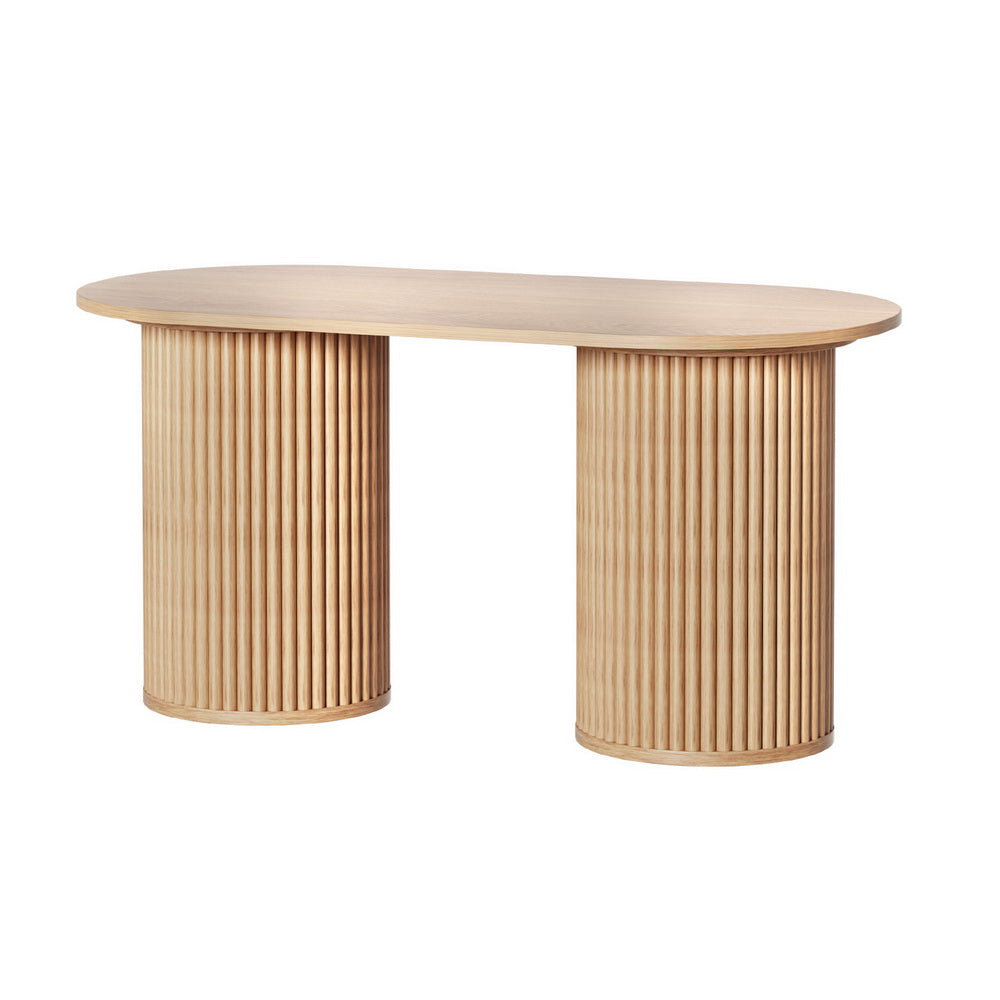 Artiss Coffee Table Oval 100CM Pine Samuel-Furniture &gt; Living Room-PEROZ Accessories