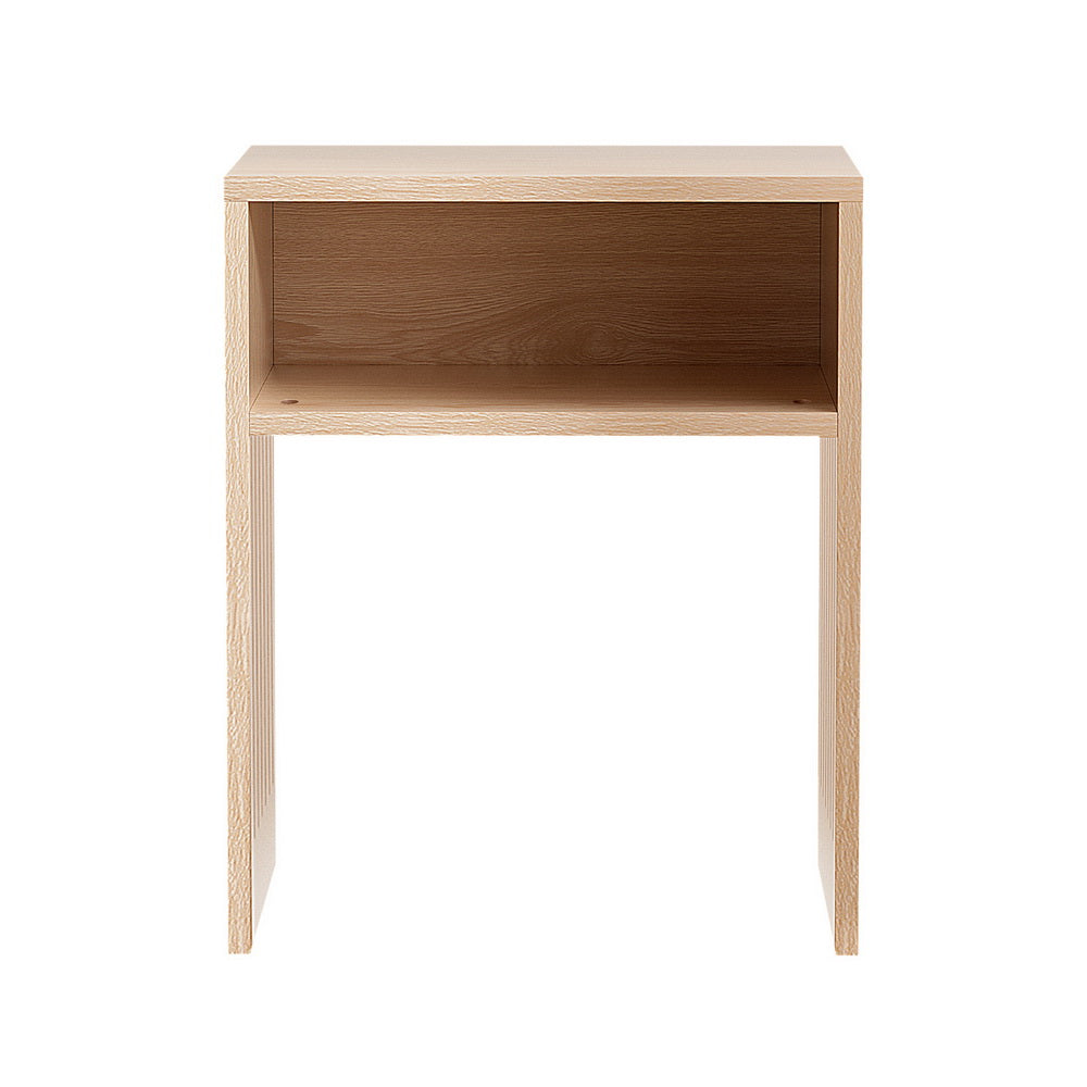 Artiss Coffee Table Storage Shelf Fluted Side Pine-Furniture &gt; Living Room &gt; Coffee Tables-PEROZ Accessories