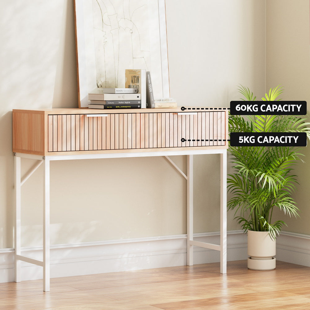 Artiss Console Table 2 Drawers 92CM-Furniture &gt; Living Room-PEROZ Accessories