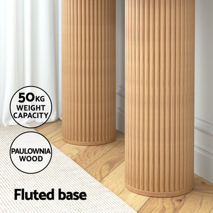 Artiss Console Table Oval 115CM Pine Blake-Furniture &gt; Living Room-PEROZ Accessories