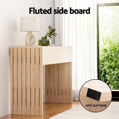 Artiss Console Table Hallway Fluted 120CM Pine-Furniture &gt; Living Room &gt; Side Tables-PEROZ Accessories