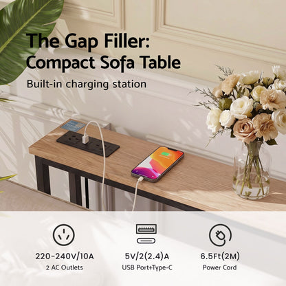 Artiss Console Table Entryway Hallway Display Desk Charging Station Wood