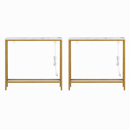 Artiss Console Table Set of 2 with Charging Station Narrow Hallway Table