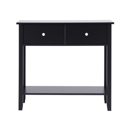 Artiss Console Table Hallway Sofa Entryway Entrance 2 Drawers 80CM Black-Furniture > Living Room > Side Tables-PEROZ Accessories