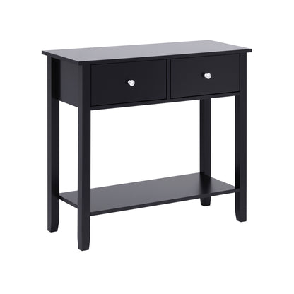 Artiss Console Table Hallway Sofa Entryway Entrance 2 Drawers 80CM Black-Furniture > Living Room > Side Tables-PEROZ Accessories