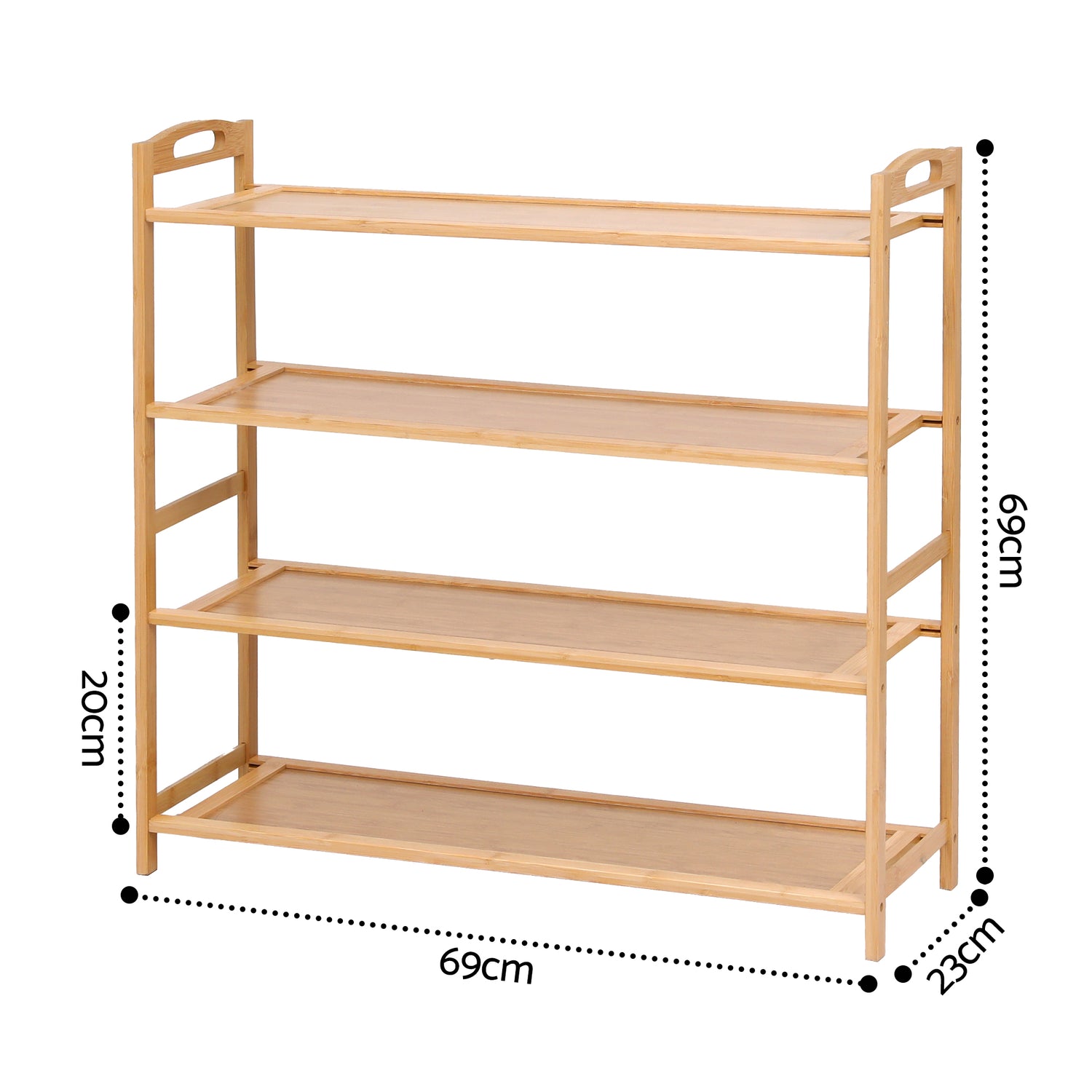 Artiss 4 Tier Shoe Rack Bamboo Storage Organiser Pine-Furniture > Living Room > Shoe Storage-PEROZ Accessories