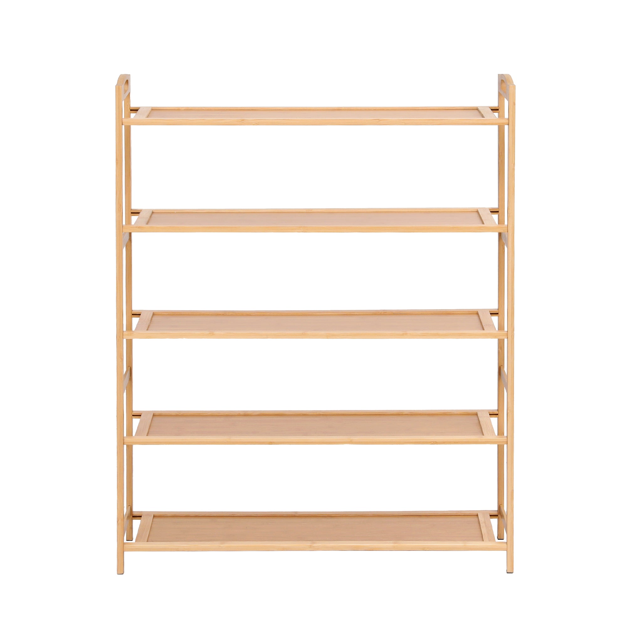Artiss 5 Tier Shoe Rack Bamboo Storage Organiser Pine-Furniture > Living Room > Shoe Storage-PEROZ Accessories