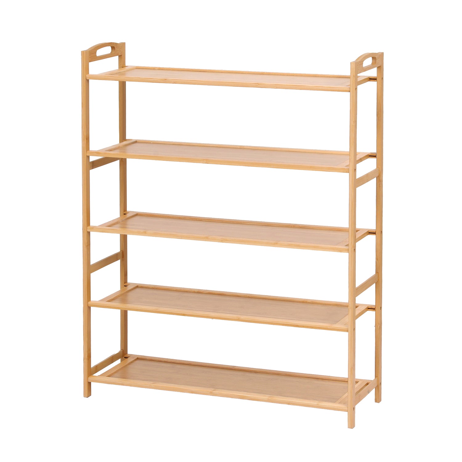 Artiss 5 Tier Shoe Rack Bamboo Storage Organiser Pine-Furniture > Living Room > Shoe Storage-PEROZ Accessories