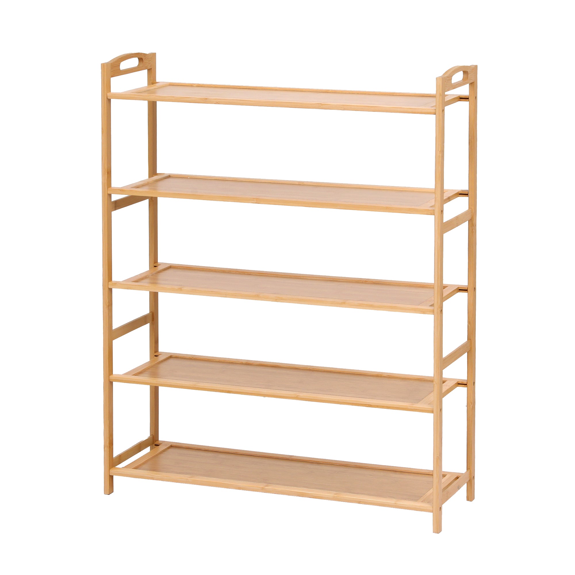 Artiss 5 Tier Shoe Rack Bamboo Storage Organiser Pine-Furniture > Living Room > Shoe Storage-PEROZ Accessories