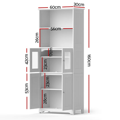 Artiss 2x Buffet Sideboard Cabinet Pantry Kitchen Bathroom Storage Cupboard-Furniture > Dining > Buffets &amp; Sideboards-PEROZ Accessories