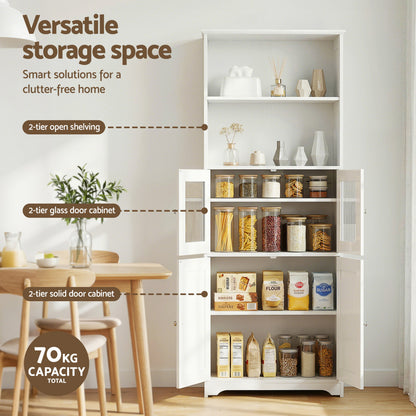 Artiss 2x Buffet Sideboard Cabinet Pantry Kitchen Bathroom Storage Cupboard-Furniture > Dining > Buffets &amp; Sideboards-PEROZ Accessories