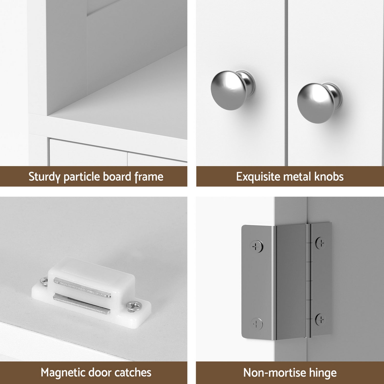 Artiss 2x Buffet Sideboard Cabinet Pantry Kitchen Bathroom Storage Cupboard-Furniture > Dining > Buffets &amp; Sideboards-PEROZ Accessories