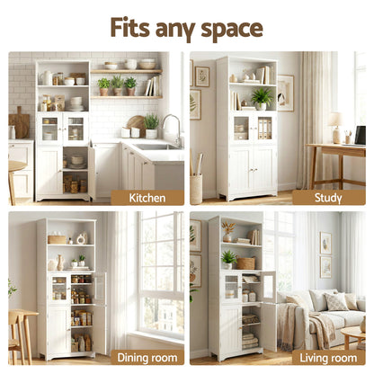 Artiss 2x Buffet Sideboard Cabinet Pantry Kitchen Bathroom Storage Cupboard-Furniture > Dining > Buffets &amp; Sideboards-PEROZ Accessories
