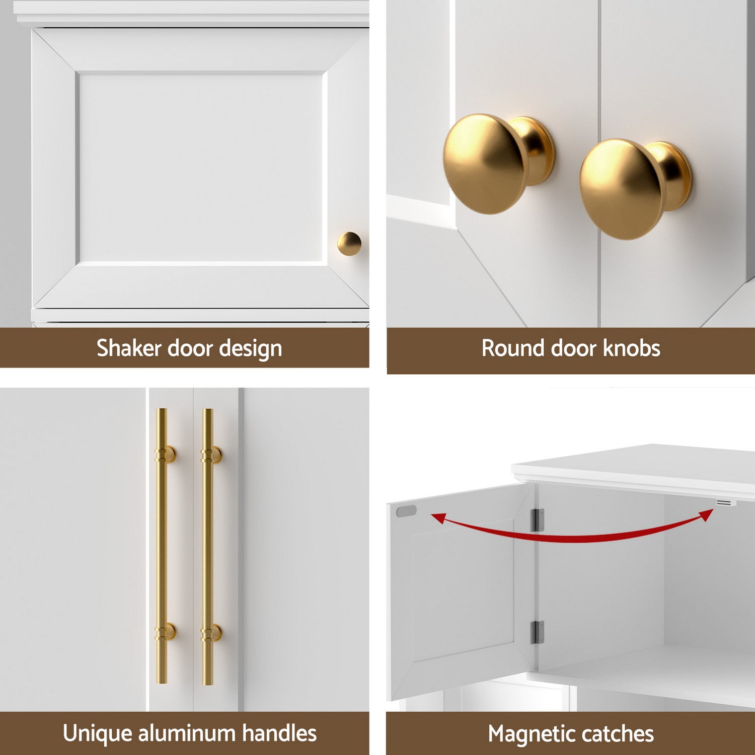 Artiss Buffet Sideboard Cabinet Pantry Kitchen Storage Cupboard Drawers Doors-Furniture > Dining > Buffets &amp; Sideboards-PEROZ Accessories